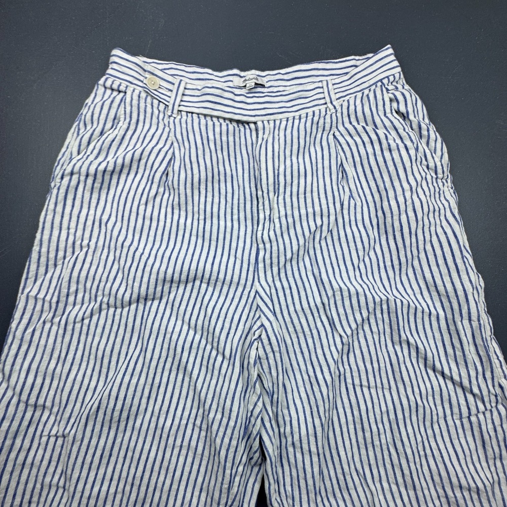 Madewell Navy & White Vertical Stripe Wide-Leg Pants - Picture 2 of 12